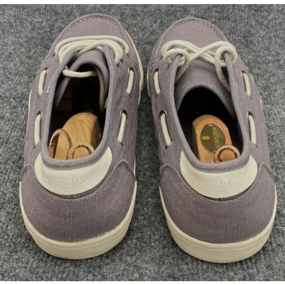 Toms Men's Mauve Canvas Boat Shoes with Cream Accents